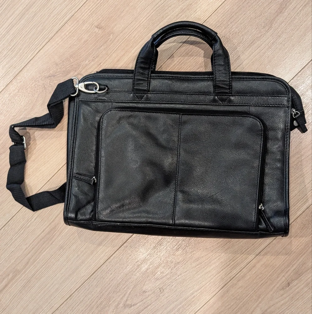 Wilsons Leather Black Briefcase with Professional Design